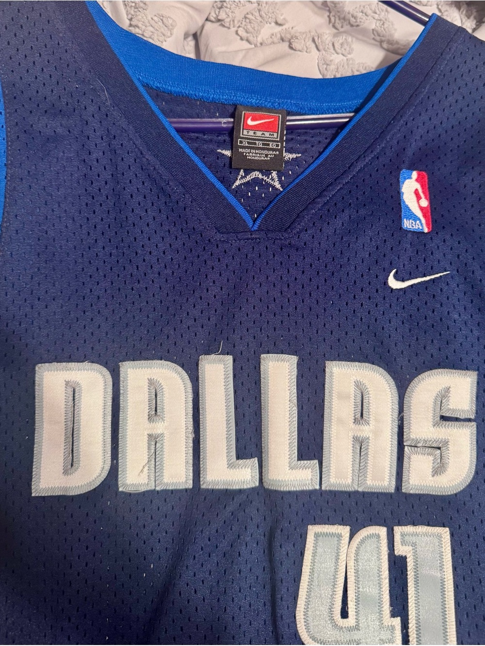 Nike Navy and Royal Blue Dallas Basketball Jersey
